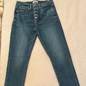 LOFT Skinny, cropped jeans with button fly
